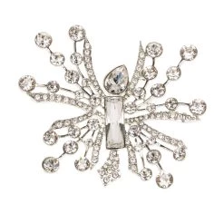 Oscar De La Renta Abstract Crystal Maxi Brooch For Women