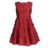 Oscar De La Renta Red Tafetta Tiered Ruffle Detail Dress 5 Yrs For Kids -Oscar de la Renta Sales Shop luxury kids oscar de la rentaslug used girls clothing p101414 001