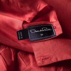 Oscar De La Renta Red Tafetta Tiered Ruffle Detail Dress 5 Yrs For Kids -Oscar de la Renta Sales Shop luxury kids oscar de la rentaslug used girls clothing p101414 005