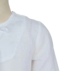 Oscar De La Renta White Linen Long Sleeve Dress 5 Yrs For Kids -Oscar de la Renta Sales Shop luxury kids oscar de la rentaslug used girls clothing p56236 0004