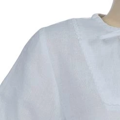 Oscar De La Renta White Linen Long Sleeve Dress 5 Yrs For Kids -Oscar de la Renta Sales Shop luxury kids oscar de la rentaslug used girls clothing p56236 0005