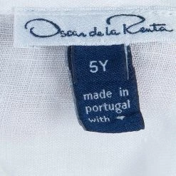 Oscar De La Renta White Linen Long Sleeve Dress 5 Yrs For Kids -Oscar de la Renta Sales Shop luxury kids oscar de la rentaslug used girls clothing p56236 0009