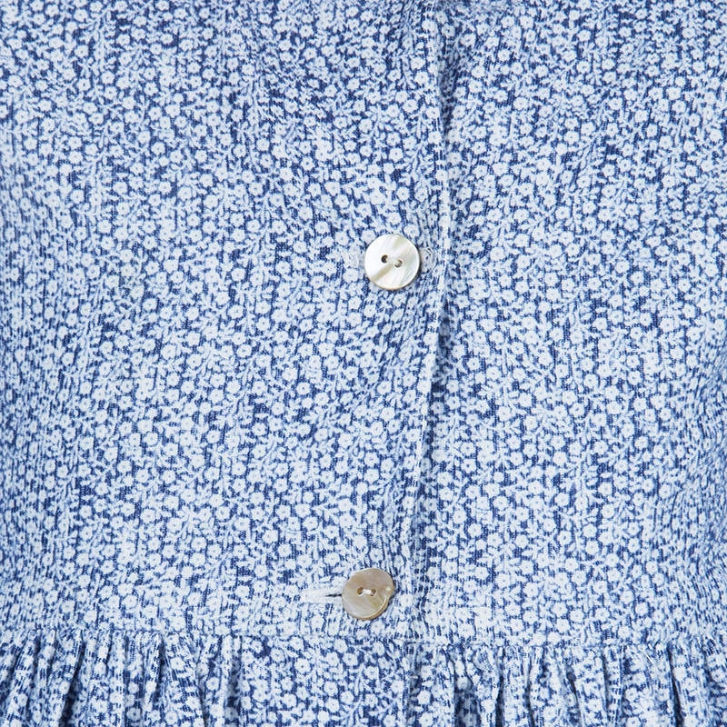 Oscar De La Renta Blue Floral Print Corduroy Long Sleeve Dress 5 Yrs For Kids 9 Oscar De La Renta Blue Floral Print Corduroy Long Sleeve Dress 5 Yrs For Kids - Image 8