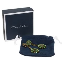 Oscar De La Renta Jeweled Green Crystal Clip On Earrings For Women -Oscar de la Renta Sales Shop luxury women oscar de la rentaslug new accessories p44058 005