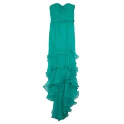 Oscar de la Renta Sales Shop 13 Oscar De La Renta Sweetheart Bodice Ruffled Hem Long Gown L For Women