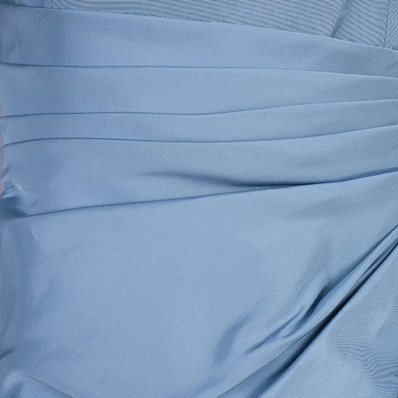 Oscar De La Renta Blue Short Sleeve Dress M For Women 9 Oscar De La Renta Blue Short Sleeve Dress M For Women - Image 7