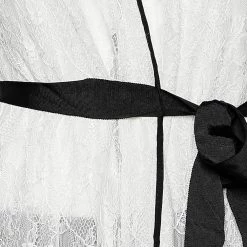 Oscar De La Renta Monochrome Lace Nightwear Wrap Dress M For Women -Oscar de la Renta Sales Shop luxury women oscar de la rentaslug new clothes p542370 002