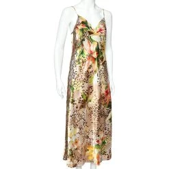 Oscar De La Renta Negligee Multicolor Printed Satin & Lace Slip Dress M For Women -Oscar de la Renta Sales Shop luxury women oscar de la rentaslug new clothes p542700 002