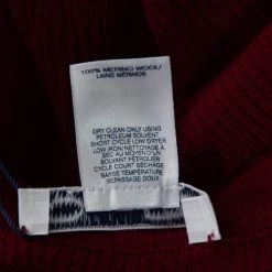 Oscar De La Renta Red Merino Wool & Lace Trim Detailed Long Sleeve Top S For Women -Oscar de la Renta Sales Shop luxury women oscar de la rentaslug new clothes p560772 001