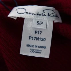 Oscar De La Renta Red Merino Wool & Lace Trim Detailed Long Sleeve Top S For Women -Oscar de la Renta Sales Shop luxury women oscar de la rentaslug new clothes p560772 003