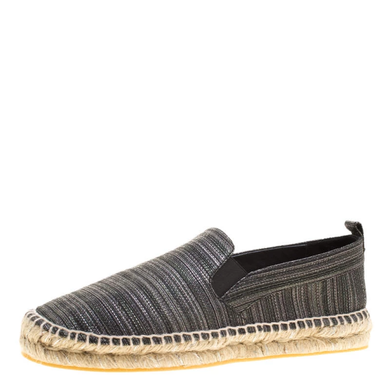 Oscar De La Renta Metallic Black Canvas Vivienne Espadrilles Size 41 For Women 3 Oscar De La Renta Metallic Black Canvas Vivienne Espadrilles Size 41 For Women