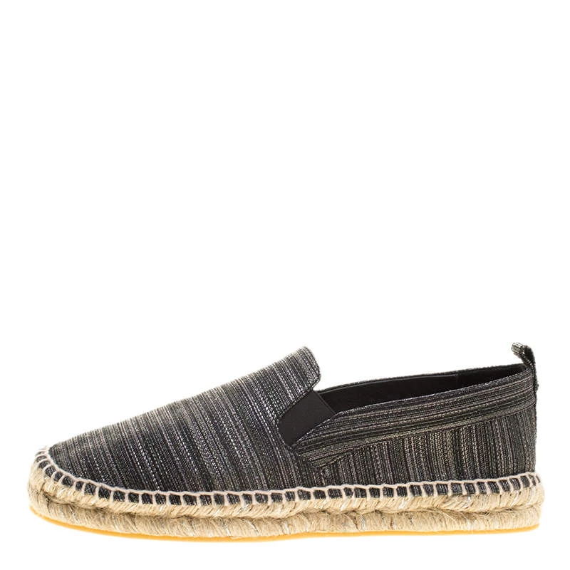 Oscar De La Renta Metallic Black Canvas Vivienne Espadrilles Size 41 For Women 4 Oscar De La Renta Metallic Black Canvas Vivienne Espadrilles Size 41 For Women - Image 2