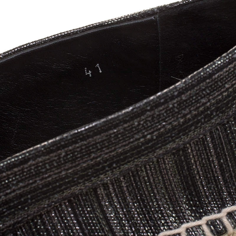 Oscar De La Renta Metallic Black Canvas Vivienne Espadrilles Size 41 For Women 10 Oscar De La Renta Metallic Black Canvas Vivienne Espadrilles Size 41 For Women - Image 8