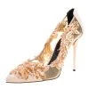 Oscar De La Renta Beige Patent Leather And Mesh Alyssa Embellished Pointed Toe Pumps Size 39.5 For Women -Oscar de la Renta Sales Shop luxury women oscar de la rentaslug new shoes p152342 0001