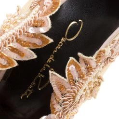 Oscar De La Renta Beige Patent Leather And Mesh Alyssa Embellished Pointed Toe Pumps Size 39.5 For Women -Oscar de la Renta Sales Shop luxury women oscar de la rentaslug new shoes p152342 0007