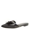 Oscar De La Renta Black Mesh Embellished Flat Slides Size 37 For Women -Oscar de la Renta Sales Shop luxury women oscar de la rentaslug new shoes p152419 0001