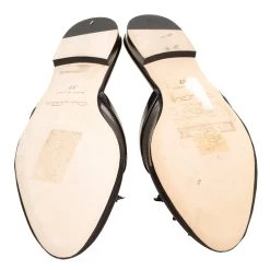 Oscar De La Renta Black Mesh Embellished Flat Slides Size 37 For Women -Oscar de la Renta Sales Shop luxury women oscar de la rentaslug new shoes p152419 0006