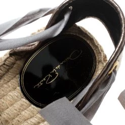 Oscar De La Renta Metallic Anthracite Laser Cut Leather Adriana Espadrille Flat Sandals Size 39 For Women 16 Oscar De La Renta Metallic Anthracite Laser Cut Leather Adriana Espadrille Flat Sandals Size 39 For Women -Oscar de la Renta Sales Shop luxury women oscar de la rentaslug new shoes p165598 002