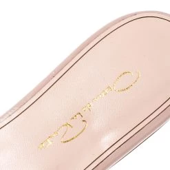 Oscar De La Renta Pink Satin Mia Crystal Embellished Flat Slides Size 38 For Women -Oscar de la Renta Sales Shop luxury women oscar de la rentaslug new shoes p207834 002
