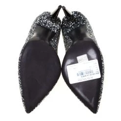 Oscar De La Renta Silver Glitter Mariacarla Pointed Toe Pumps Size 38.5 For Women -Oscar de la Renta Sales Shop luxury women oscar de la rentaslug new shoes p224090 001