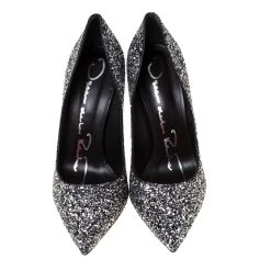 Oscar De La Renta Silver Glitter Mariacarla Pointed Toe Pumps Size 38.5 For Women -Oscar de la Renta Sales Shop luxury women oscar de la rentaslug new shoes p224090 004