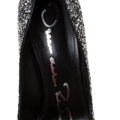 Oscar De La Renta Silver Glitter Mariacarla Pointed Toe Pumps Size 38.5 For Women -Oscar de la Renta Sales Shop luxury women oscar de la rentaslug new shoes p224090 005