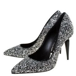 Oscar De La Renta Silver Glitter Mariacarla Pointed Toe Pumps Size 38.5 For Women -Oscar de la Renta Sales Shop luxury women oscar de la rentaslug new shoes p224090 008