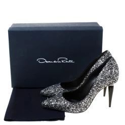 Oscar De La Renta Silver Glitter Mariacarla Pointed Toe Pumps Size 38.5 For Women -Oscar de la Renta Sales Shop luxury women oscar de la rentaslug new shoes p224090 009