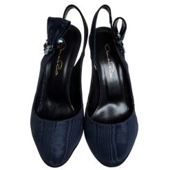 Oscar De La Renta Blue Faille Fabric Crystal Embellished Juliette Slingback Sandals Size 39.5 For Women 12 Oscar De La Renta Blue Faille Fabric Crystal Embellished Juliette Slingback Sandals Size 39.5 For Women -Oscar de la Renta Sales Shop luxury women oscar de la rentaslug new shoes p251378 004