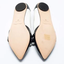 Oscar De La Renta Black/White Brogue Patent And Leather Hennit Ballet Flats Size 39 For Women -Oscar de la Renta Sales Shop luxury women oscar de la rentaslug new shoes p656828 003