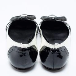 Oscar De La Renta Black/White Brogue Patent And Leather Hennit Ballet Flats Size 39 For Women -Oscar de la Renta Sales Shop luxury women oscar de la rentaslug new shoes p656828 005