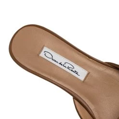 Oscar De La Renta Brown Embellished Canvas And Leather Flat Spanish Mules Size 36 For Women -Oscar de la Renta Sales Shop luxury women oscar de la rentaslug new shoes p83538 007