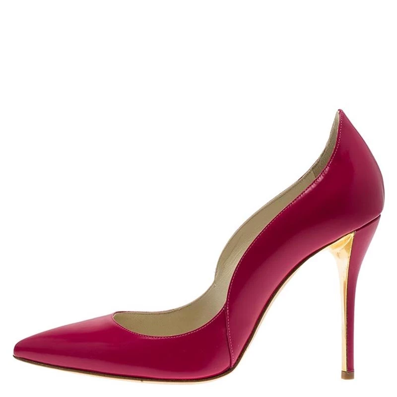Oscar De La Renta Pink Patent Sabrina Pointed Toe Pumps Size 37 For Women 4 Oscar De La Renta Pink Patent Sabrina Pointed Toe Pumps Size 37 For Women - Image 2