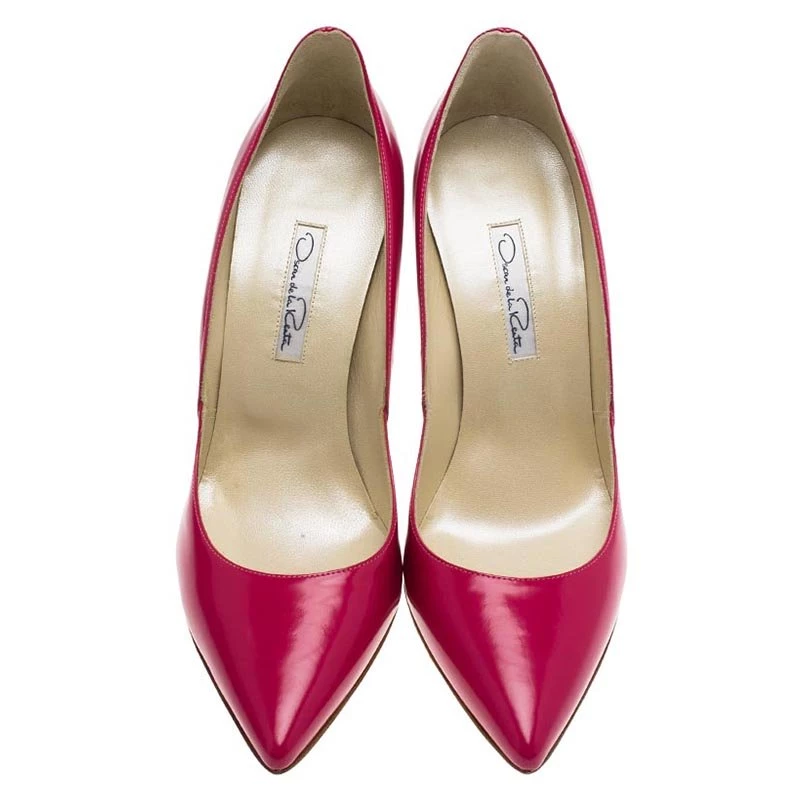 Oscar De La Renta Pink Patent Sabrina Pointed Toe Pumps Size 37 For Women 5 Oscar De La Renta Pink Patent Sabrina Pointed Toe Pumps Size 37 For Women - Image 3