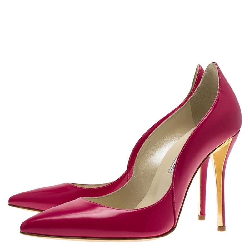 Oscar De La Renta Pink Patent Sabrina Pointed Toe Pumps Size 37 For Women 6 Oscar De La Renta Pink Patent Sabrina Pointed Toe Pumps Size 37 For Women - Image 4