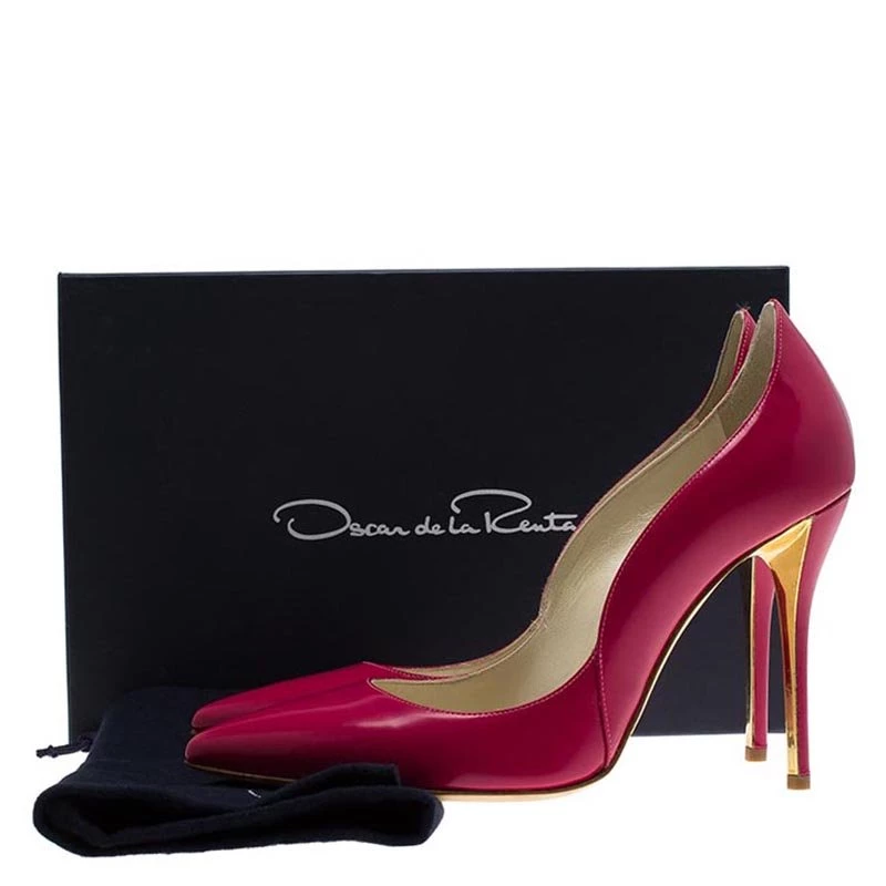 Oscar De La Renta Pink Patent Sabrina Pointed Toe Pumps Size 37 For Women 10 Oscar De La Renta Pink Patent Sabrina Pointed Toe Pumps Size 37 For Women - Image 8
