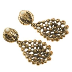 Oscar De La Renta Blue Crystal Tear Drop Clip Earrings For Women -Oscar de la Renta Sales Shop luxury women oscar de la rentaslug used accessories p102557 004