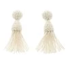 Oscar De La Renta Cream Beaded Tassel Clip-on Earrings For Women -Oscar de la Renta Sales Shop luxury women oscar de la rentaslug used accessories p103069 0001