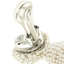 Oscar De La Renta Cream Beaded Tassel Clip-on Earrings For Women -Oscar de la Renta Sales Shop luxury women oscar de la rentaslug used accessories p103069 0005