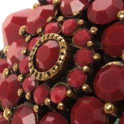 Oscar De La Renta Red Resin Flower Dome Ring Size 54.5 For Women -Oscar de la Renta Sales Shop luxury women oscar de la rentaslug used accessories p110531 005