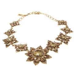 Oscar De La Renta Yellow Crystal Gold Tone Flower Necklace For Women -Oscar de la Renta Sales Shop luxury women oscar de la rentaslug used accessories p117908 003
