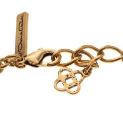 Oscar De La Renta Yellow Crystal Gold Tone Flower Necklace For Women -Oscar de la Renta Sales Shop luxury women oscar de la rentaslug used accessories p117908 004