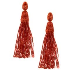 Oscar De La Renta Orange Beaded Long Tassel Clip-on Earrings For Women 10 Oscar De La Renta Orange Beaded Long Tassel Clip-on Earrings For Women -Oscar de la Renta Sales Shop luxury women oscar de la rentaslug used accessories p118485 003
