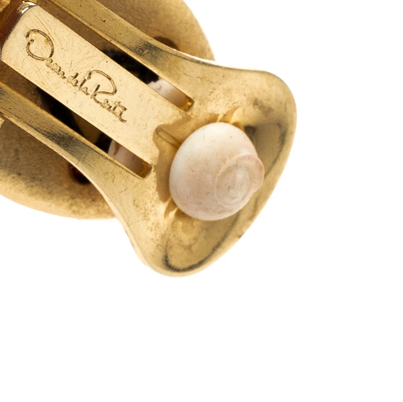 Oscar De La Renta Orange Beaded Long Tassel Clip-on Earrings For Women 7 Oscar De La Renta Orange Beaded Long Tassel Clip-on Earrings For Women - Image 5