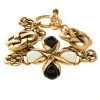 Oscar De La Renta Black And White Resin Gold Tone Toggle Bracelet For Women