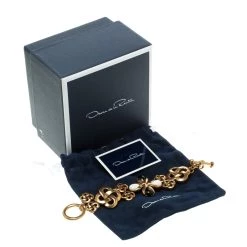 Oscar De La Renta Black And White Resin Gold Tone Toggle Bracelet For Women -Oscar de la Renta Sales Shop luxury women oscar de la rentaslug used accessories p118493 0006