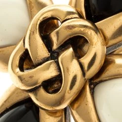 Oscar De La Renta Black And White Resin Gold Tone Ring Size 52 For Women -Oscar de la Renta Sales Shop luxury women oscar de la rentaslug used accessories p118496 0007