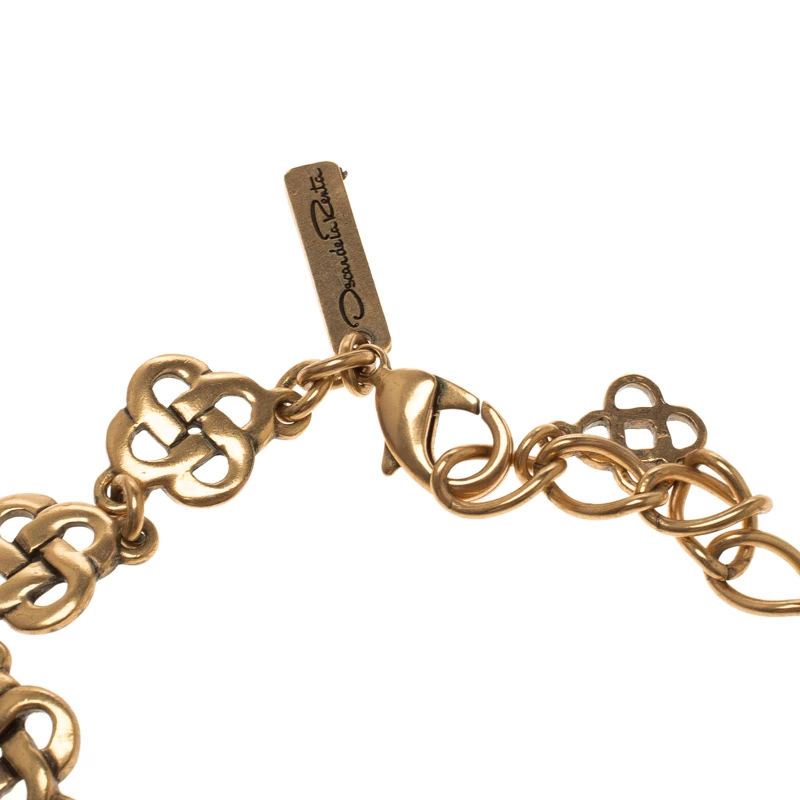 Oscar De La Renta Black & White Resin Gold Tone Two-Tier Necklace For Women 6 Oscar De La Renta Black & White Resin Gold Tone Two-Tier Necklace For Women - Image 4