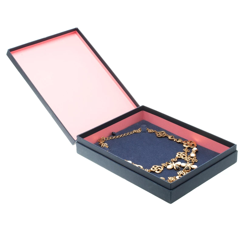 Oscar De La Renta Black & White Resin Gold Tone Two-Tier Necklace For Women 7 Oscar De La Renta Black & White Resin Gold Tone Two-Tier Necklace For Women - Image 5