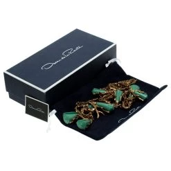 Oscar De La Renta Turquoise Resin Shell & Gold Tone Coral Two-tier Necklace For Women -Oscar de la Renta Sales Shop luxury women oscar de la rentaslug used accessories p118516 0005